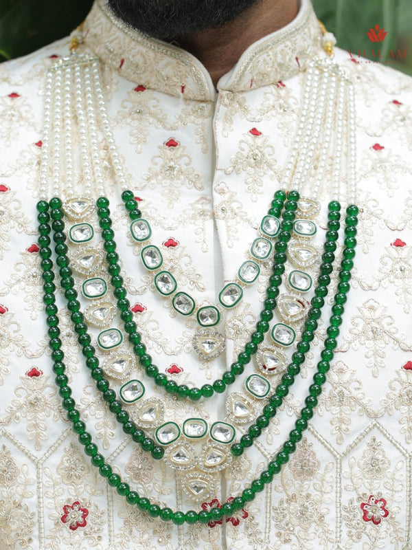 5-Piece Groom's Set for Ivory/Off-White Sherwani