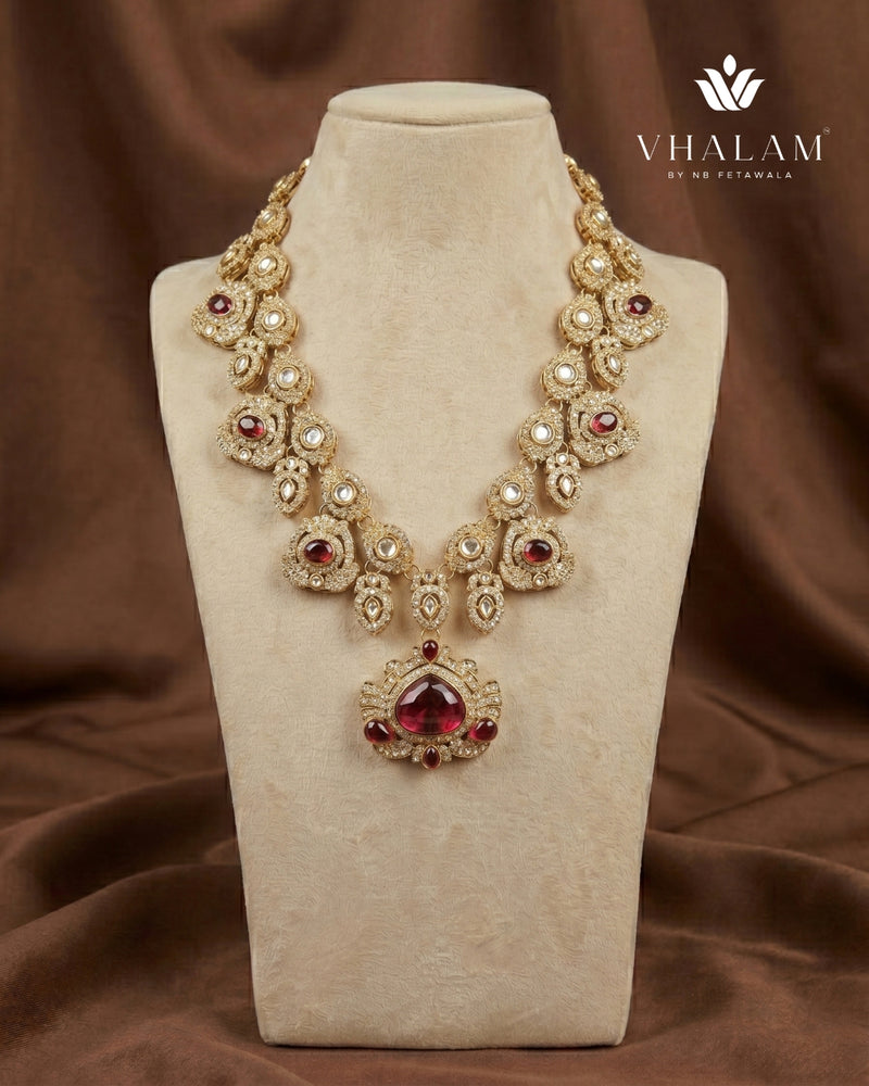 Grand Maharaja Ruby Red Kundan Mala