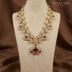 Grand Maharaja Ruby Red Kundan Mala