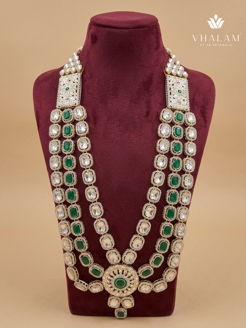 Green Stone Layered Mala