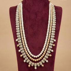 Multi-Tone Pearl & Polished Silver Heritage Mala