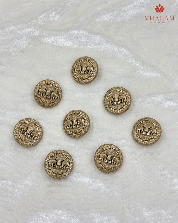 Shahi Gajraj Gold Heritage Brooch & Button Set