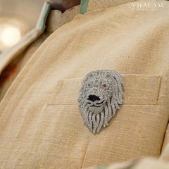 Silver Lion Brooch
