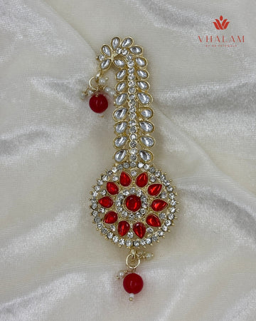 Regal Round Red Kundan Turban Kalangi (19gm)