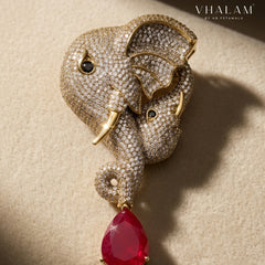 Gold Elephant Brooch