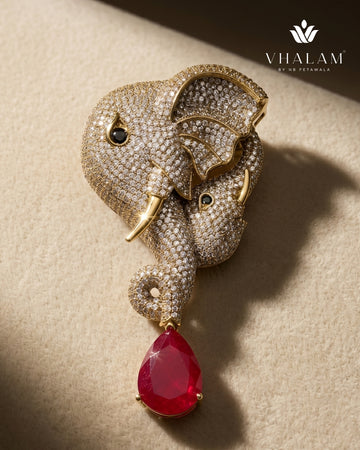 Gold Elephant Brooch