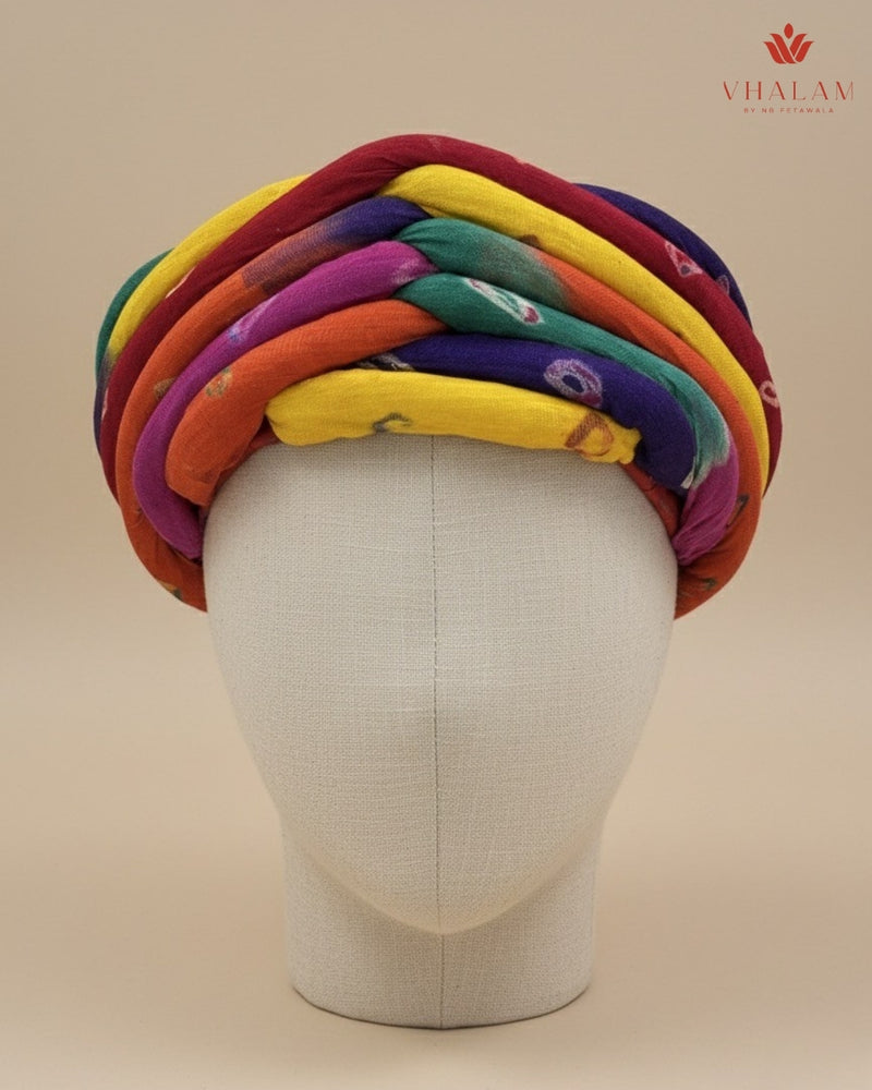 Panchrangi Multicolored Twisted Rajasthani Pagdi