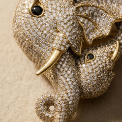 Gold Elephant Brooch