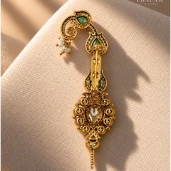 Zarqa Pastel Green Stone Suit Brooch