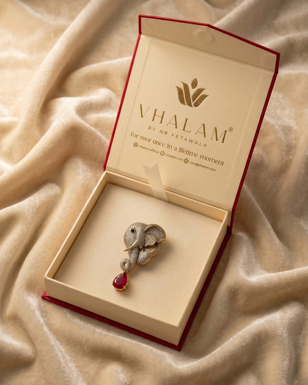 Gold Elephant Brooch