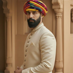 Panchrangi Multicolored Twisted Rajasthani Pagdi