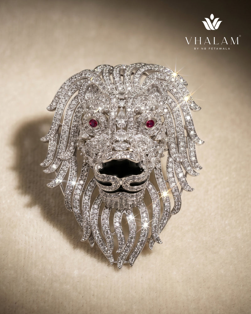 Silver Lion Brooch