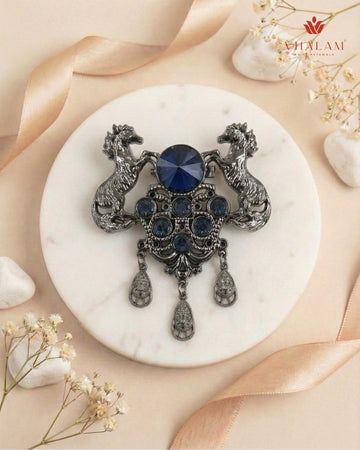 Shahi Ashwa Sapphire Heritage Brooch