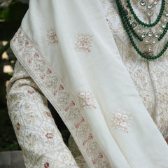 5-Piece Groom's Set for Ivory/Off-White Sherwani