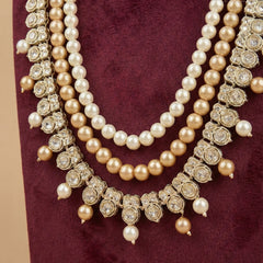 Multi-Tone Pearl & Polished Silver Heritage Mala