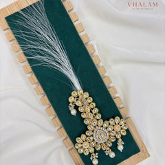 Royal Kundan Floral Turban Brooch with Pearls