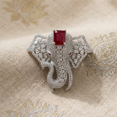 Gajratna Ruby Suit Brooch (15gm)
