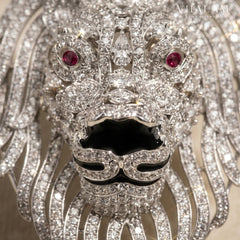 Silver Lion Brooch