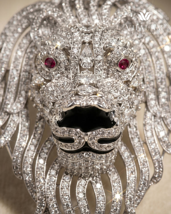 Silver Lion Brooch