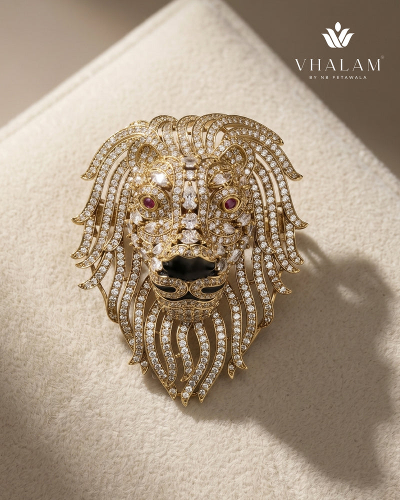 Gold Lion Brooch