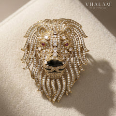 Gold Lion Brooch