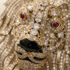 Gold Lion Brooch