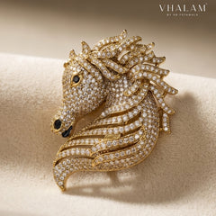 Ashva Noir Pavé Golden Brooch