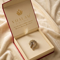 Ashva Noir Pavé Golden Brooch