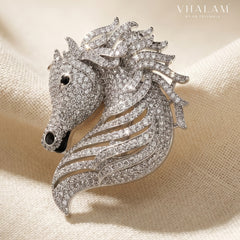 Ashva Noir Pavé Silver Brooch