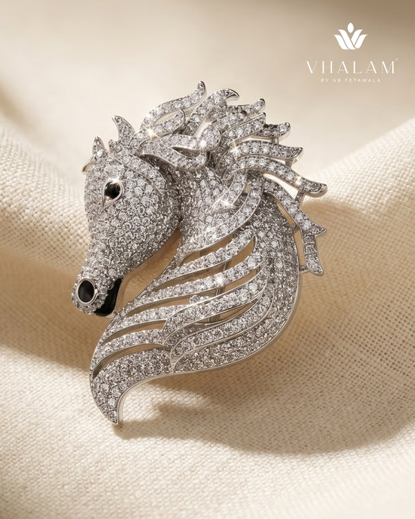 Ashva Noir Pavé Silver Brooch