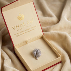 Ashva Noir Pavé Silver Brooch