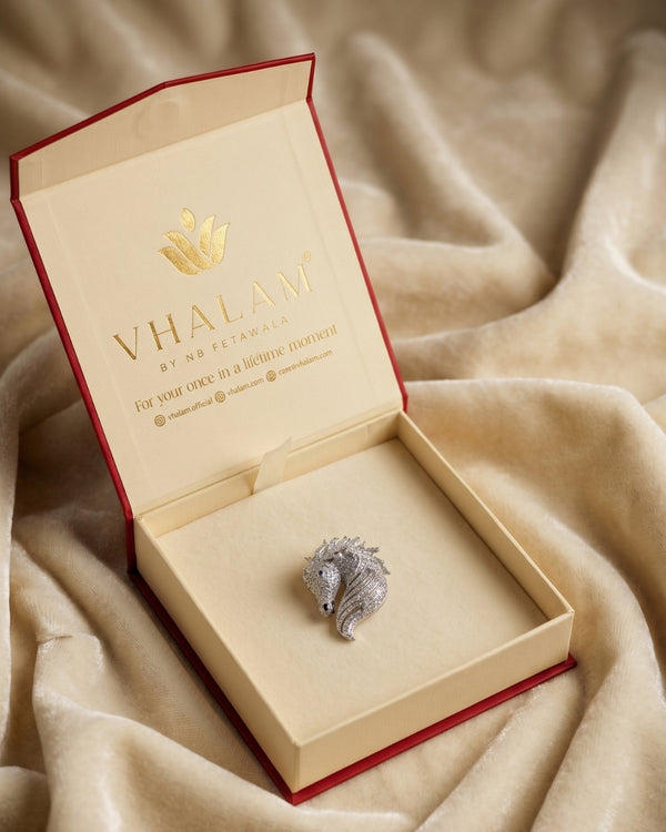 Ashva Noir Pavé Silver Brooch