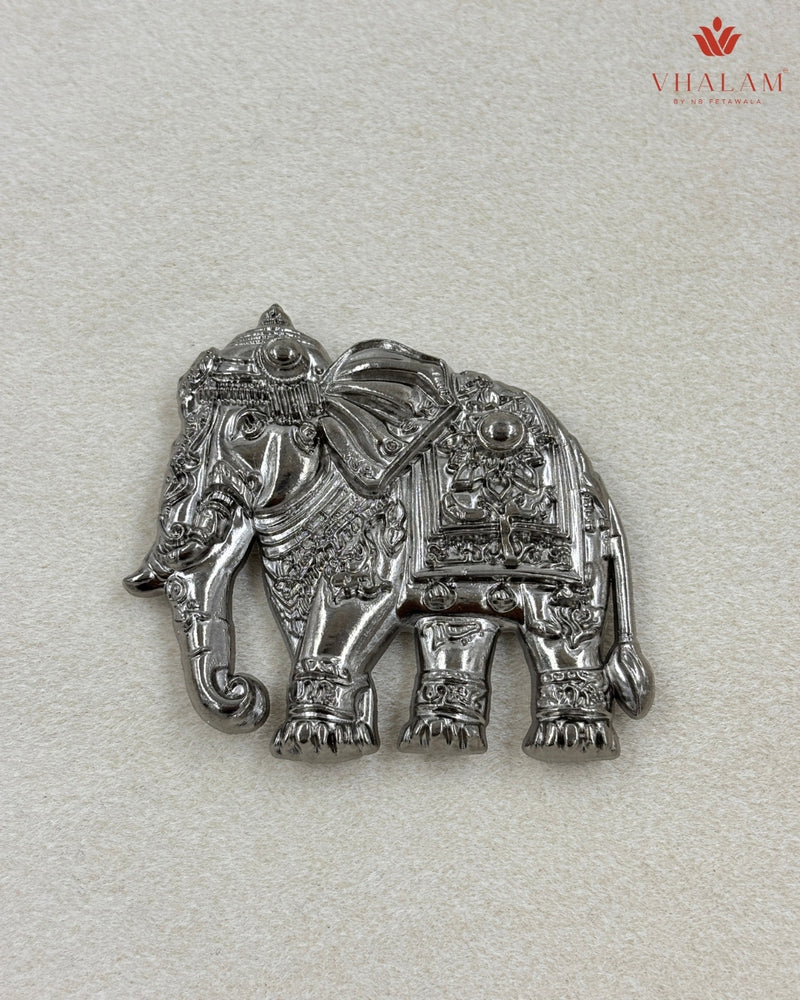 Imperial Royal Elephant Silver Button & Brooch Set