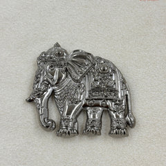Imperial Royal Elephant Silver Button & Brooch Set