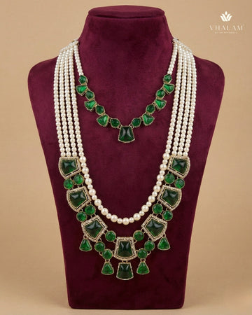 Grand Green Maharaja Emerald Bib Mala