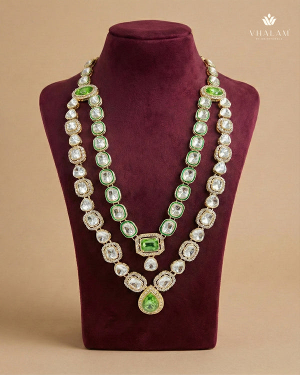 Emerald Heritage Polished Gold Double-Layer Mala