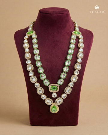 Emerald Heritage Polished Gold Double-Layer Mala