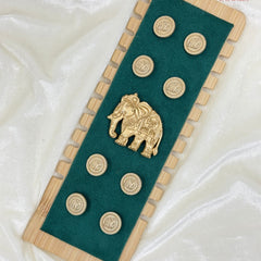 Shahi Gajraj Full Elephant Heritage Brooch & Button Set