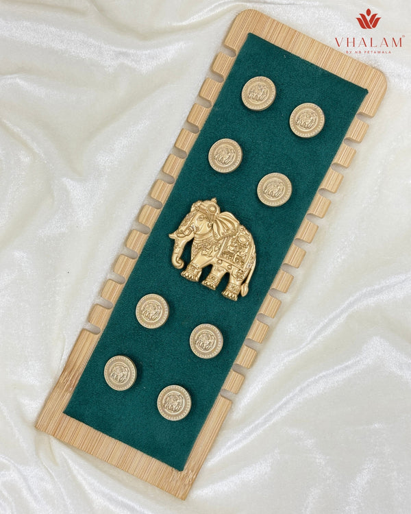 Shahi Gajraj Full Elephant Heritage Brooch & Button Set