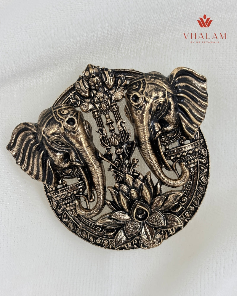 Heritage Dual Elephant Suit Brooch with Buttons