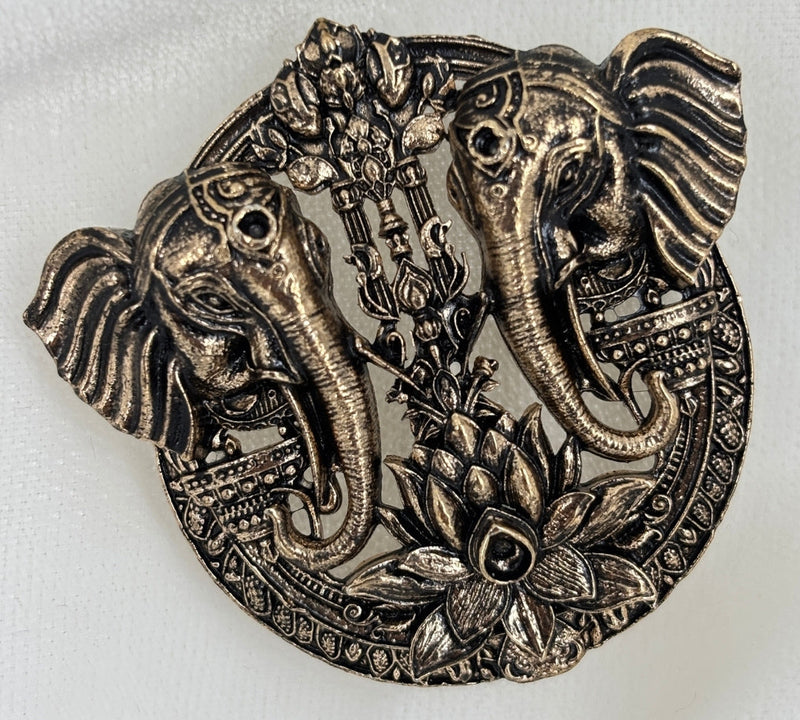 Heritage Dual Elephant Suit Brooch with Buttons