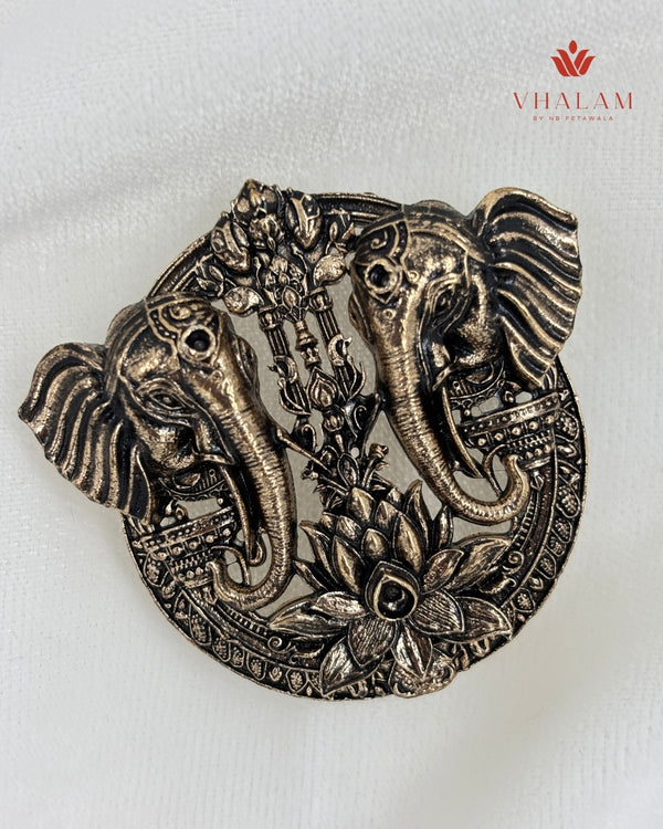 Heritage Dual Elephant Suit Brooch with Buttons