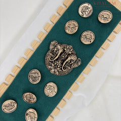 Heritage Dual Elephant Suit Brooch with Buttons