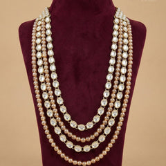 Dulha Champagne Gold & Kundan Layered Mala