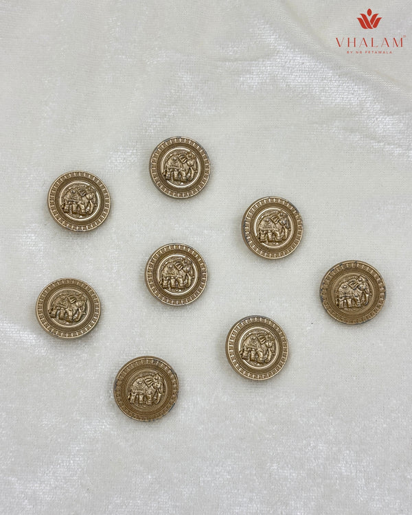 Shahi Gajraj Full Elephant Heritage Brooch & Button Set