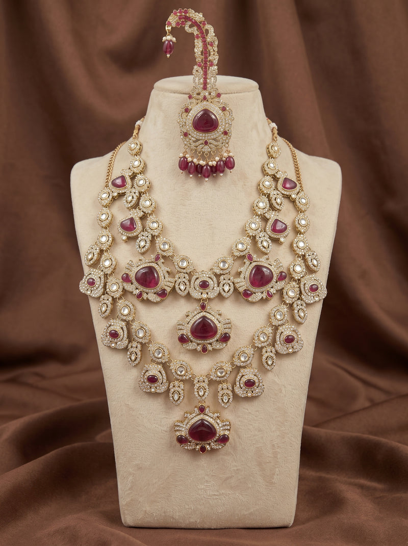 Grand Maharaja Ruby Red Kundan Mala