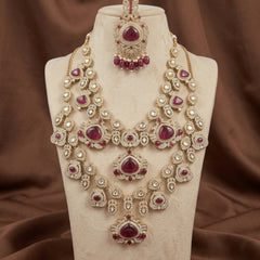 Grand Maharaja Ruby Red Kundan Mala