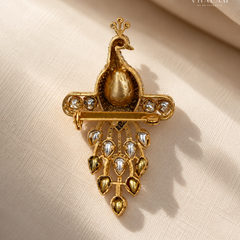 Mayura Pearl Ruby Stone Suit Brooch