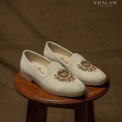 Cream Canary - Cream Hand Embroidered Loafers