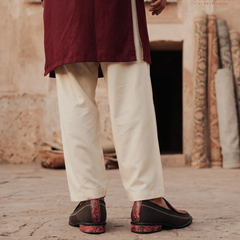 Handcrafted Maharaja Printed Maroon Wedding Loafers